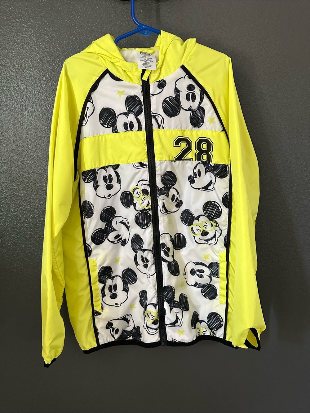 Disney Yellow and White Mickey Mouse Zip Hoodie Jacket